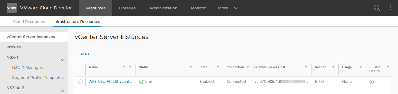 Check the status of the association of vCenter server