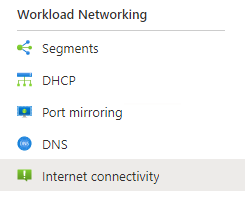 AVS Internet Connectivity section in Azure portal